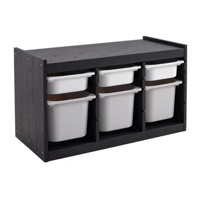 COLOR
Combinación de almacenaje con cajas, NATURAL encino rojo macizo, blanco/gris, 94x44x55