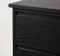 COLECCION PETRA
Cómoda de 3 cajones, negro, madera natural de encino rojo, 99x50x100 cm