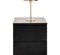 Colección IVANNA
Buró de 2 cajones, NEGRO encino rojo macizo, 50x48x53 cm