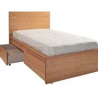 Colección IVANNA
Base de cama, alta, con 2 cajones, NATURAL encino rojo macizo