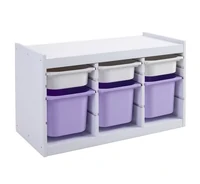 COLOR
Combinación de almacenaje con cajas, BLANCO encino rojo macizo, blanco/lila, 94x44x55 cm